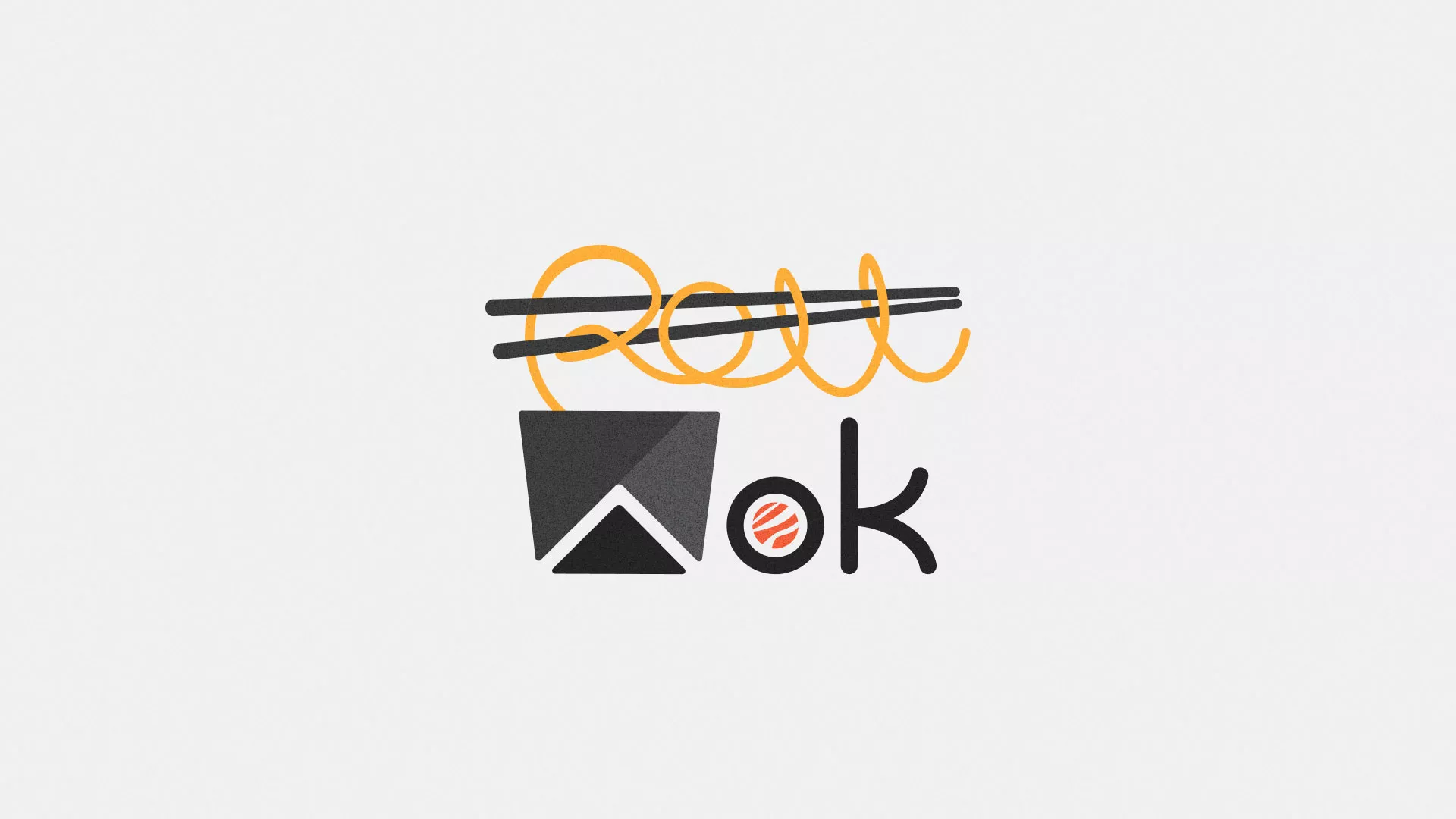Разработка логотипа суши-бара «Roll Wok Club» в Киселёвске